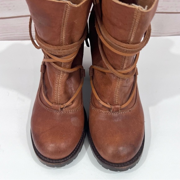 Freebird Genuine Leather Boho Strappy Floppy Jumpn Ankle Block Heel Boots - Picture 6 of 13